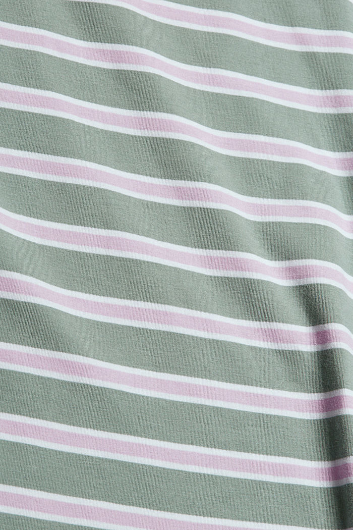 Long sleeve top with stripes, organic cotton, DUSTY GREEN, detail image number 4