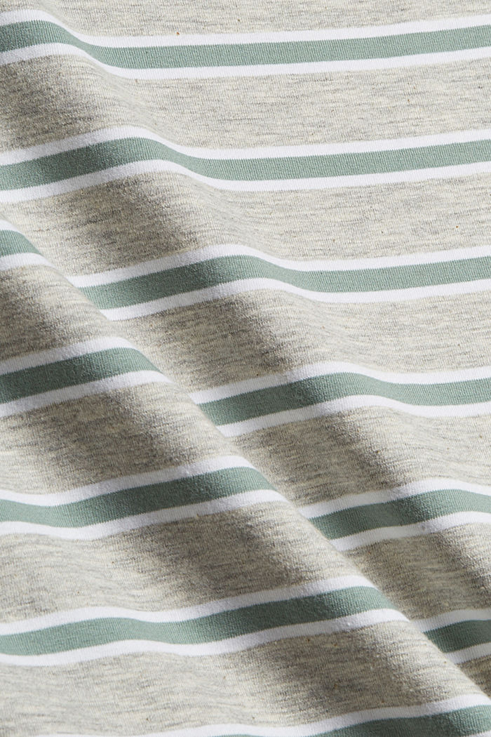 Striped long sleeve top made of organic cotton with stretch, LIGHT GREY, detail image number 4