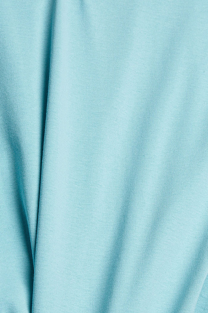 Basic long sleeve top in organic cotton, TURQUOISE, detail image number 4
