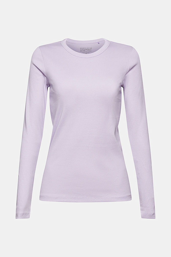 Basic long sleeve top in organic cotton, LILAC, detail image number 6