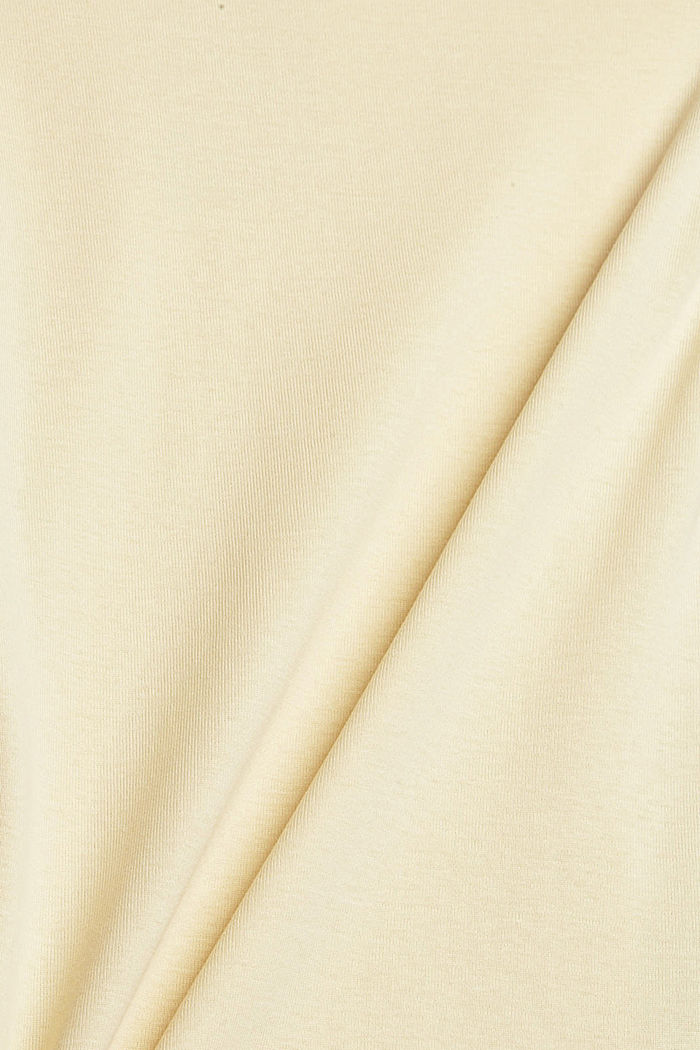 Basic long sleeve top in organic cotton, PASTEL YELLOW, detail image number 4