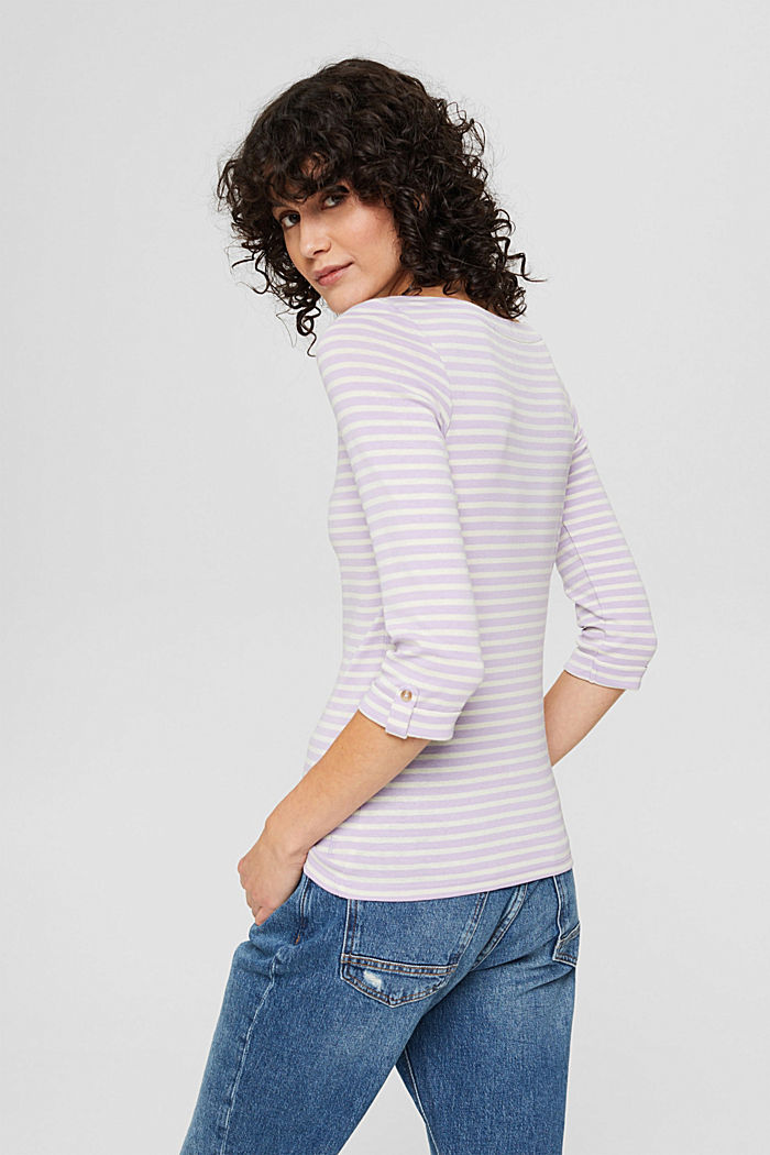 Organic cotton top with 3/4-length sleeves, LILAC, detail image number 3