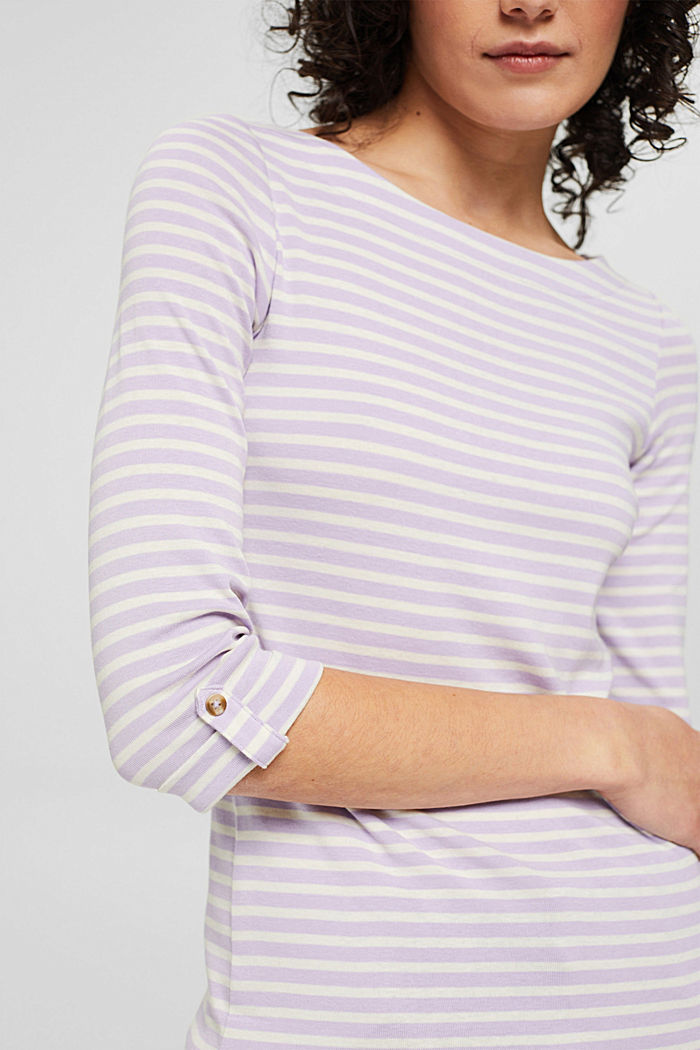 Organic cotton top with 3/4-length sleeves, LILAC, detail image number 2