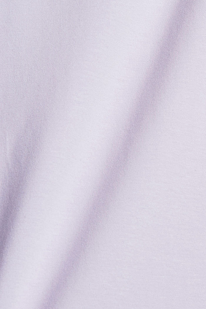 Long sleeve top with a polo neck made of organic cotton, LILAC, detail image number 4