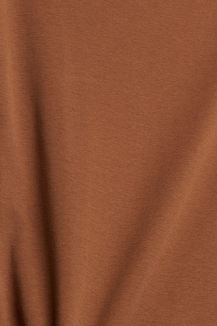 Basic long sleeve top made of 100% organic cotton, TOFFEE, detail image number 4
