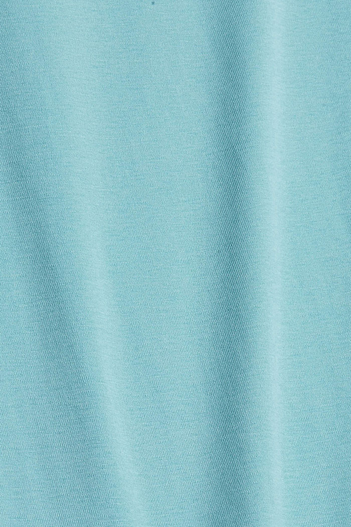 Basic long sleeve top made of 100% organic cotton, TURQUOISE, detail image number 4
