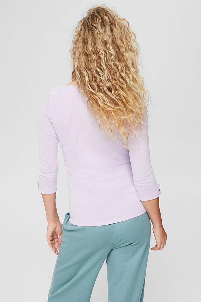 Basic long sleeve top made of 100% organic cotton, LILAC, detail image number 3