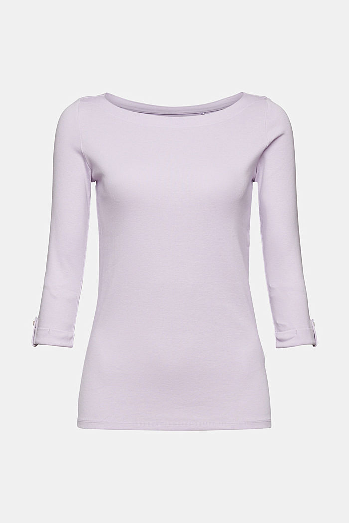 Basic long sleeve top made of 100% organic cotton, LILAC, detail image number 6