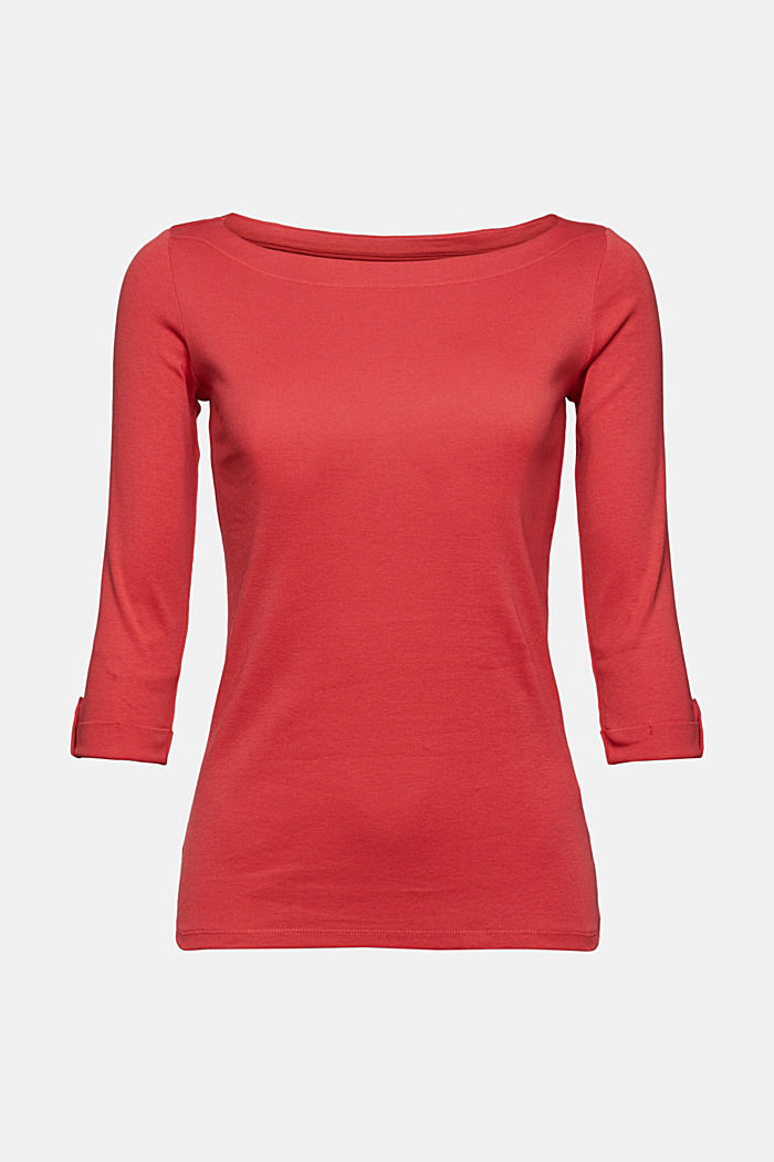 Basic long sleeve top made of 100% organic cotton, RED, detail image number 6