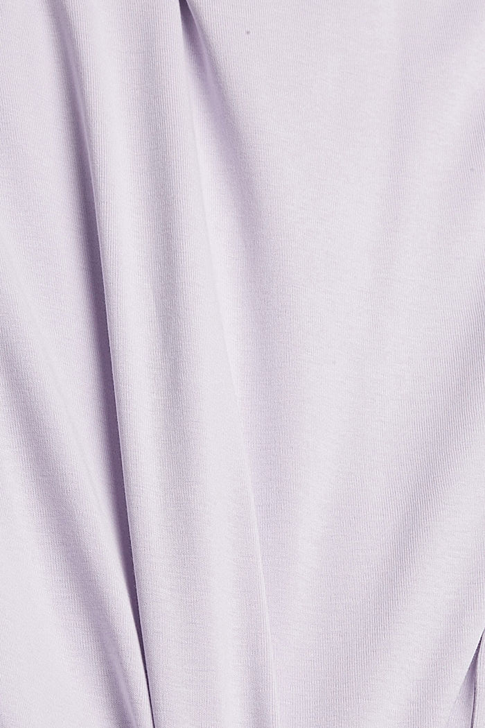 Long sleeve top with a glittery logo, organic cotton, LILAC, detail image number 4