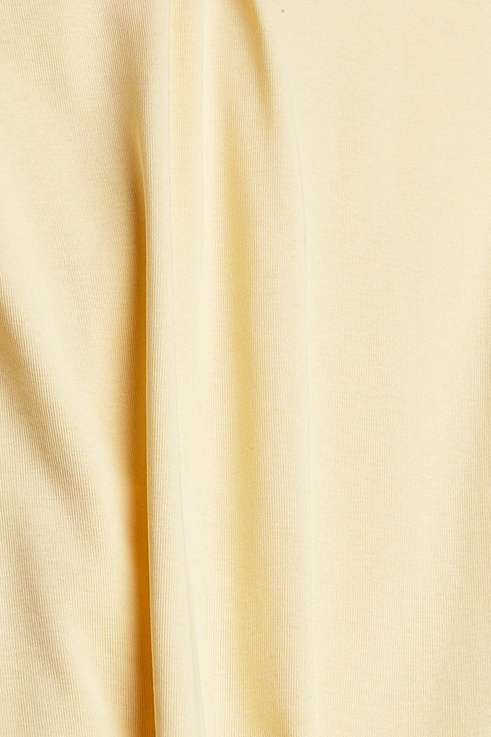 Long sleeve top with a glittery logo, organic cotton, PASTEL YELLOW, detail image number 4