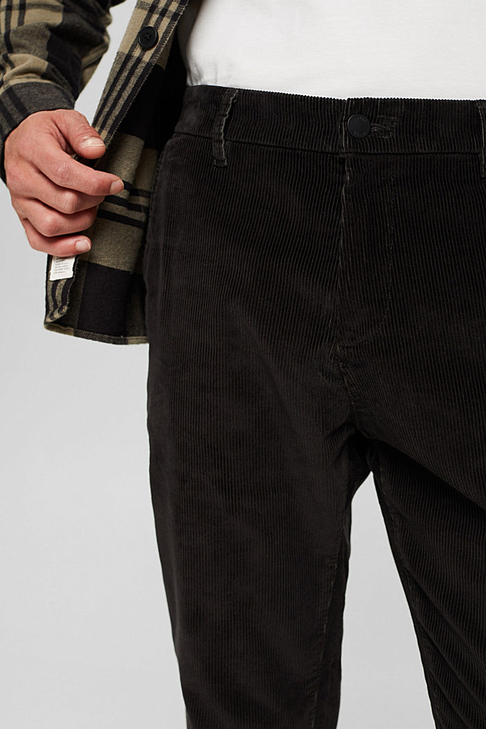 Corduroy trousers made of 100% organic cotton, ANTHRACITE, detail image number 2