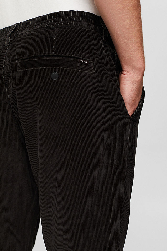 Corduroy trousers made of 100% organic cotton, ANTHRACITE, detail image number 5