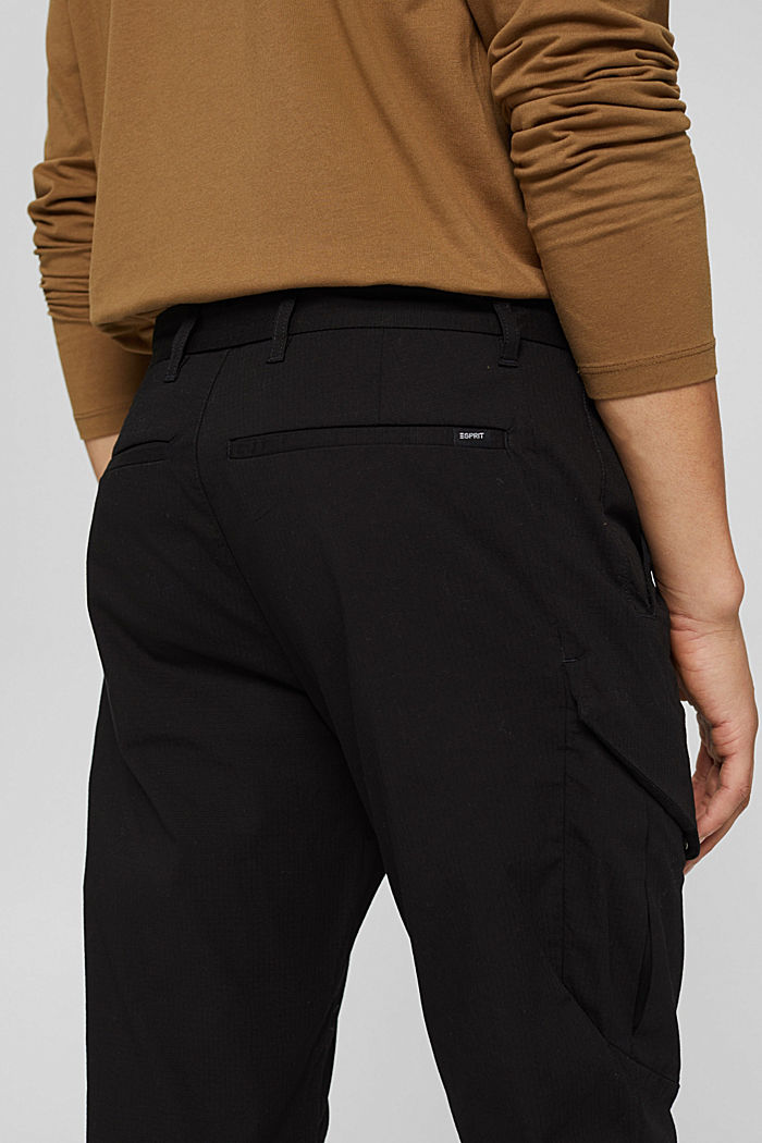 Cargo trousers made of blended organic cotton, BLACK, detail image number 5