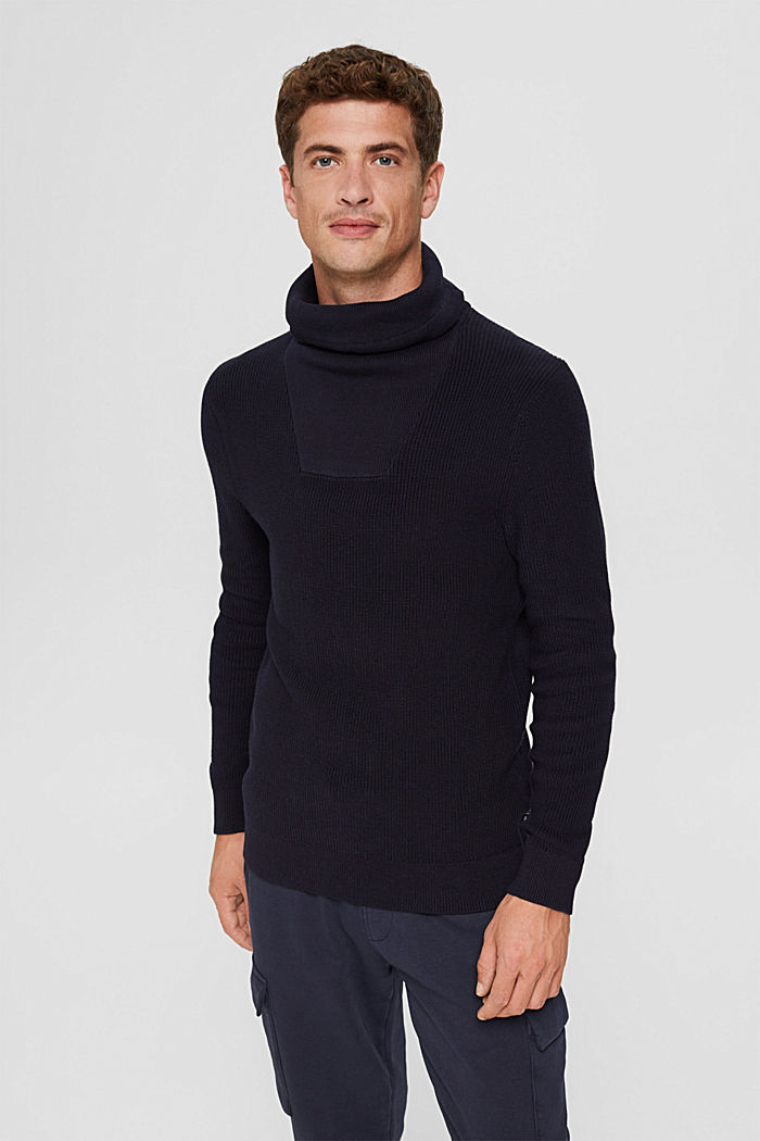 Pullover mit Tunnelzug, Organic Cotton, NAVY, detail image number 0