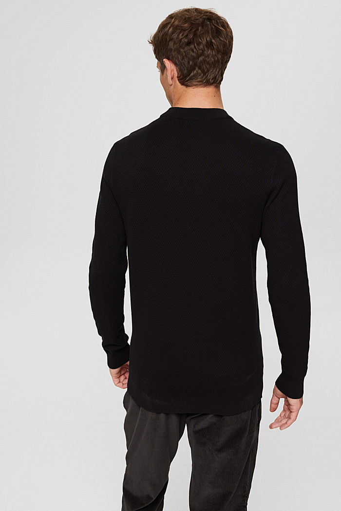 Jersey con textura, 100 % algodón ecológico, BLACK, detail image number 3