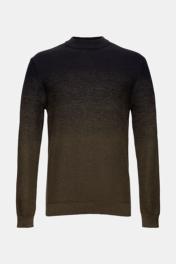 Jersey de algodón ecológico con degradación de color, BLACK, overview