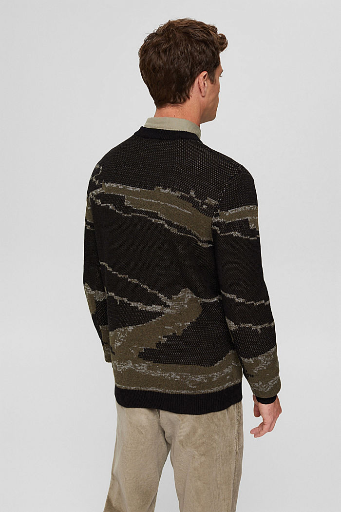 Jersey de punto confeccionado en algodón ecológico, BLACK, detail image number 3