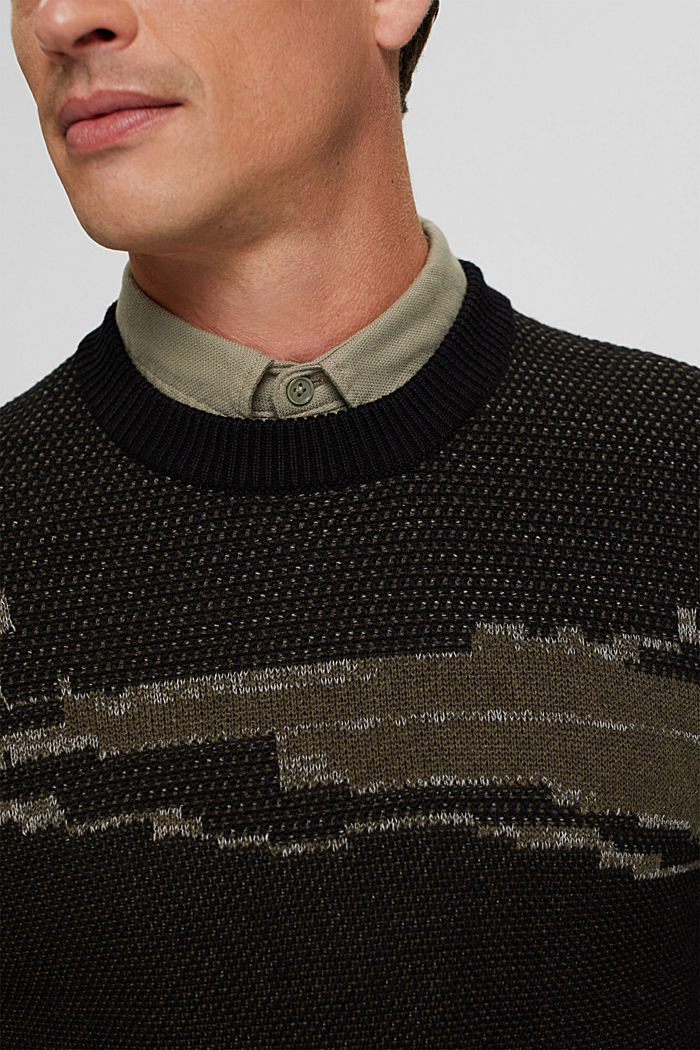 Jersey de punto confeccionado en algodón ecológico, BLACK, detail image number 2