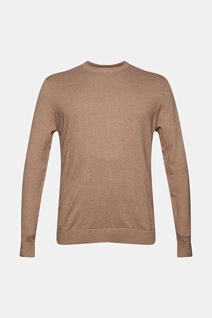 Cashmere blend: Knitted jumper with a round neckline