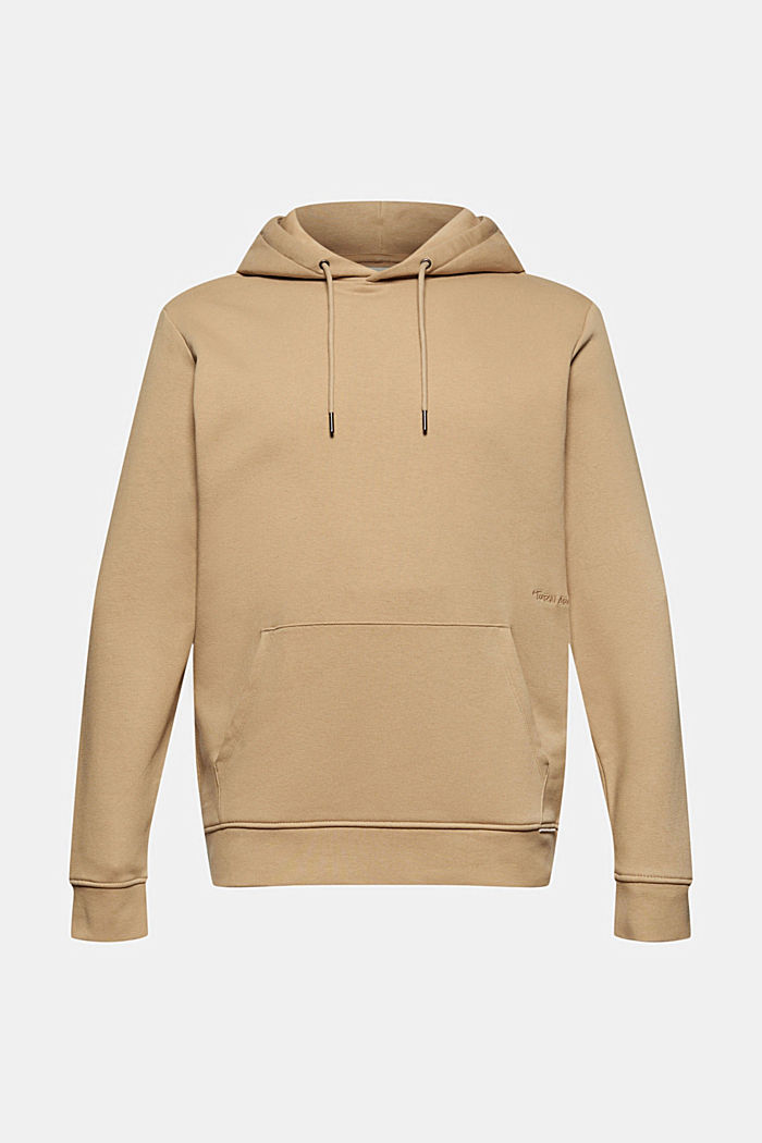 Recycled: embroidered sweatshirt hoodie, BEIGE, overview