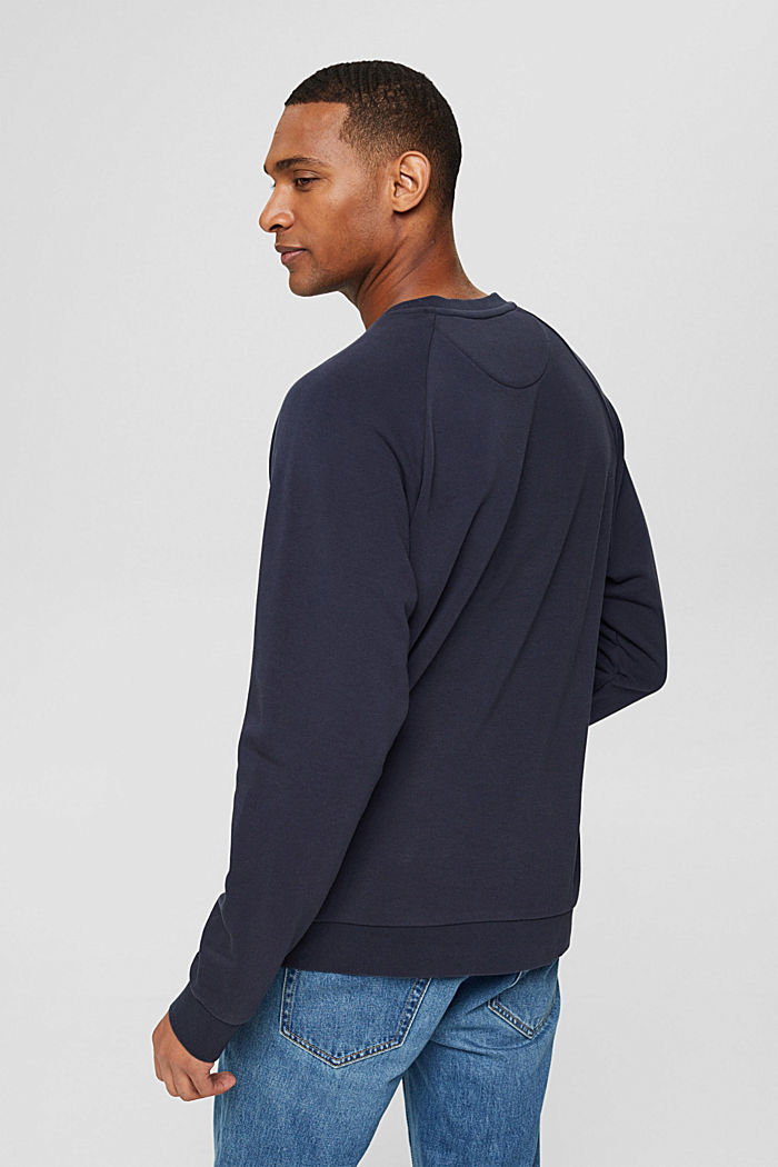 Gerecycled: sweatshirt met borstzak, NAVY, detail image number 3