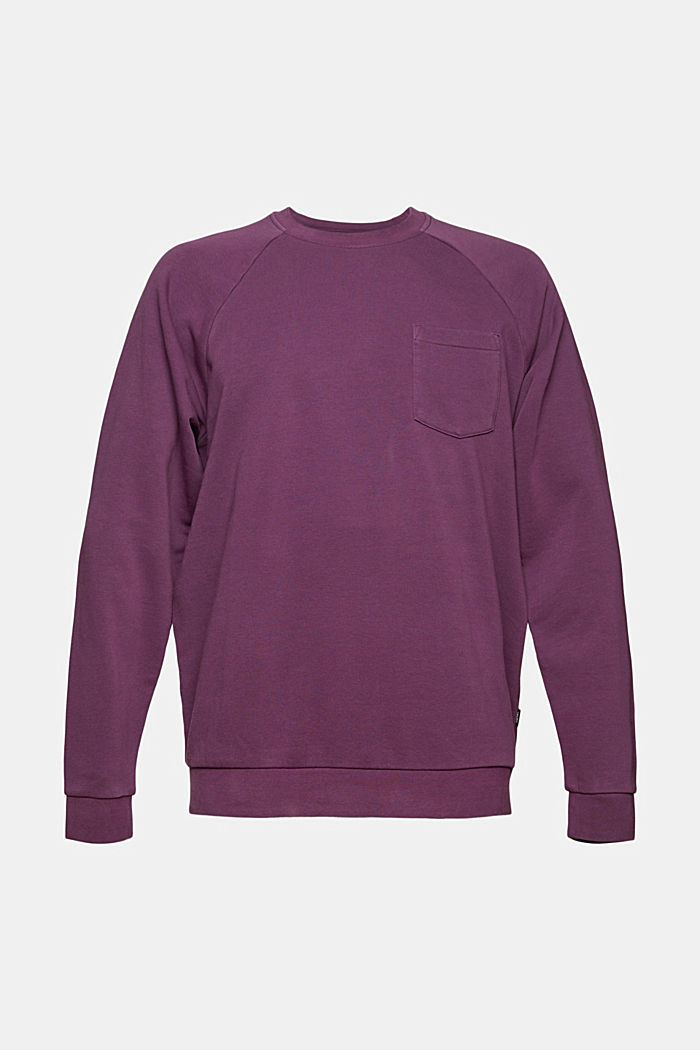 Gerecycled: sweatshirt met borstzak, BORDEAUX RED, detail image number 5