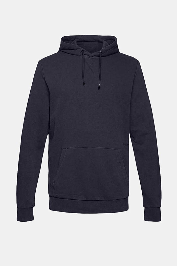 Gerecycled: hoodie met geborduurde tekst, NAVY, detail image number 5