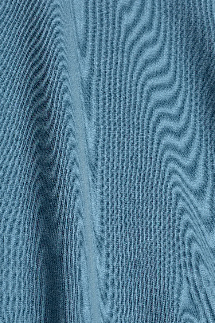 Reciclado: sudadera con capucha y mensaje bordado, PETROL BLUE, detail image number 4