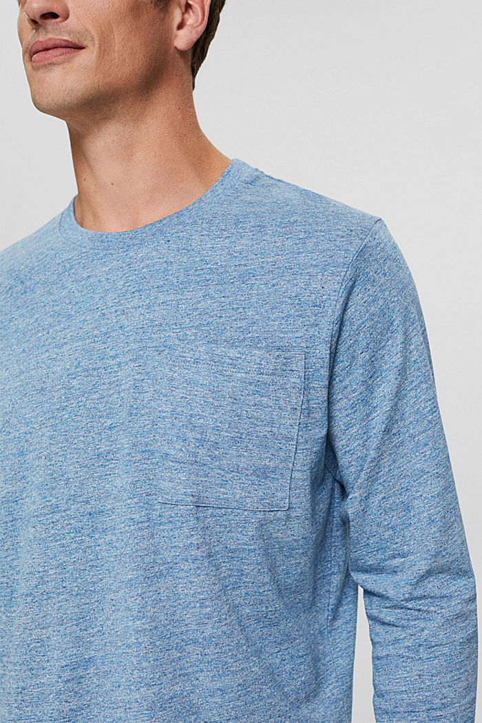 Jersey-Longsleeve aus 100% Baumwolle, BLUE, detail image number 1