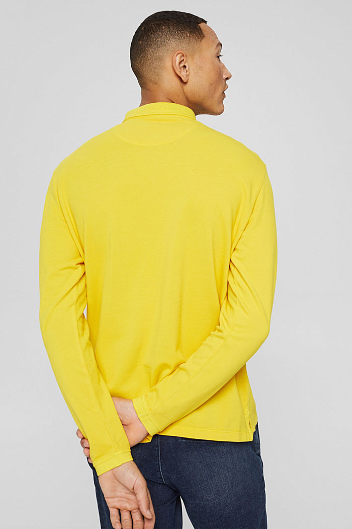 Langärmeliges Piqué-Polo, Organic Cotton, YELLOW, detail image number 3