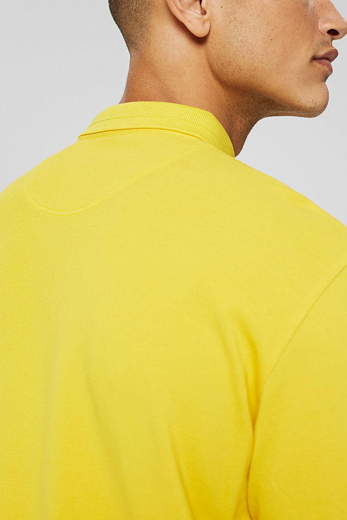 Langärmeliges Piqué-Polo, Organic Cotton, YELLOW, detail image number 6