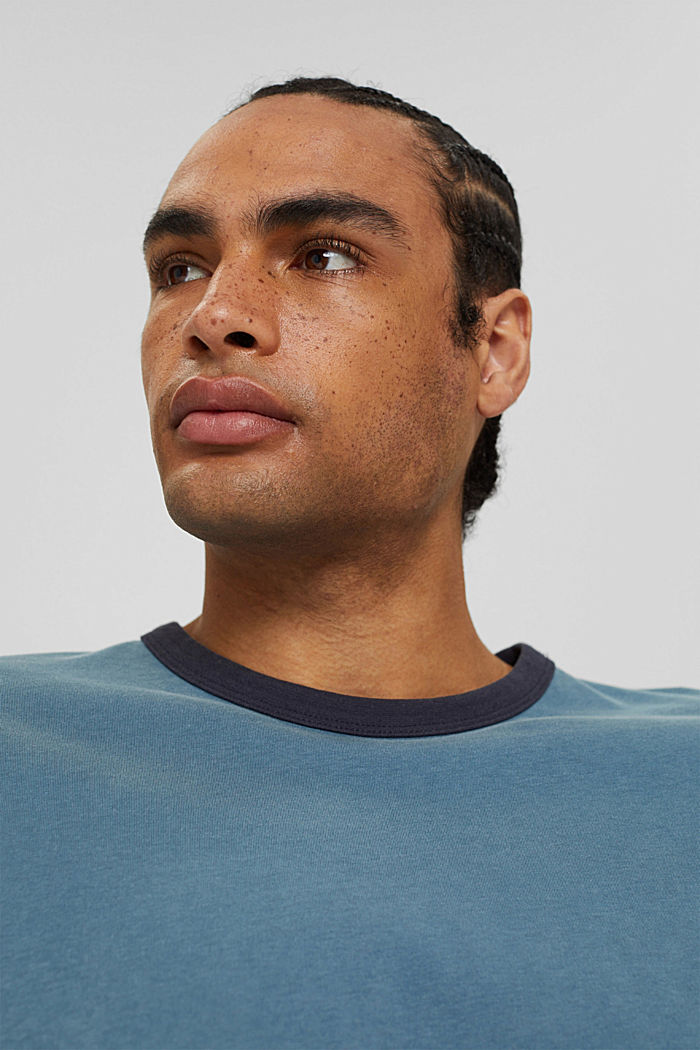 T-shirt en jersey à broderie, coton biologique, PETROL BLUE, detail image number 5