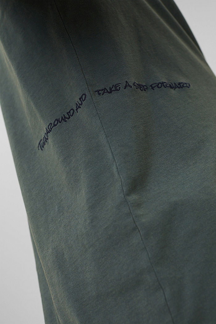 Jersey T-shirt met borduursel, biologisch katoen, TEAL BLUE, detail image number 6