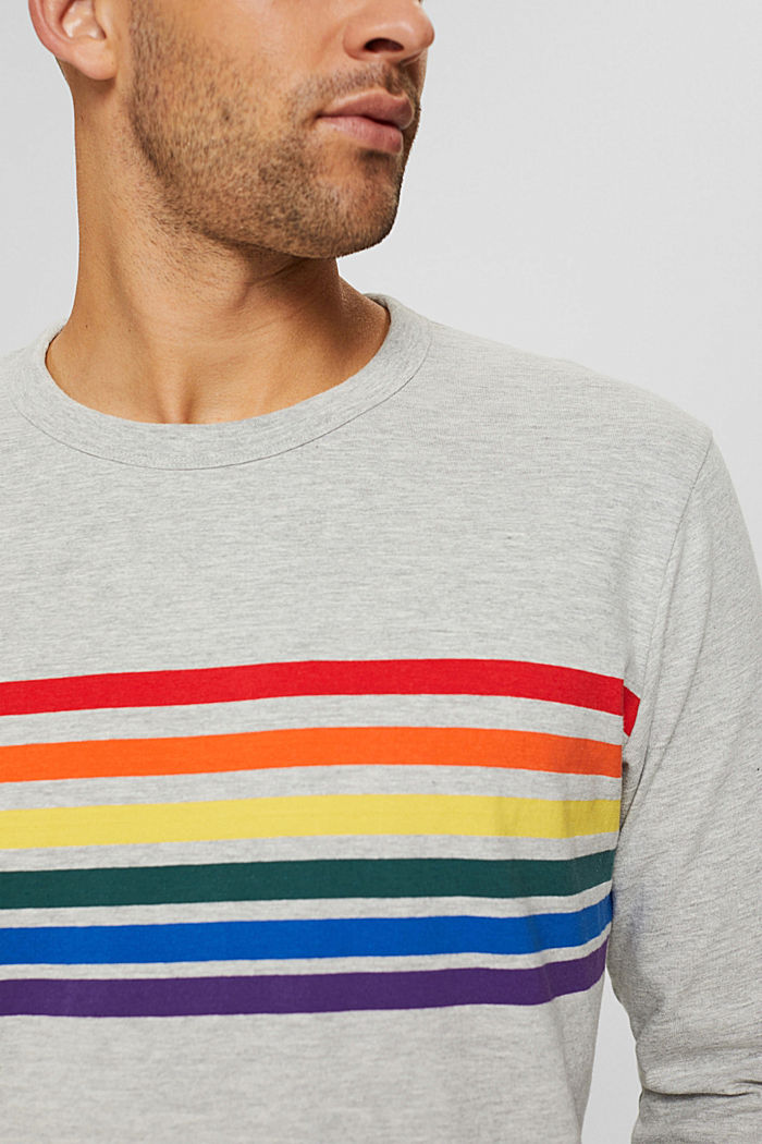 Camiseta de manga larga en jersey realizada en mezcla de algodón ecológico, LIGHT GREY, detail image number 1