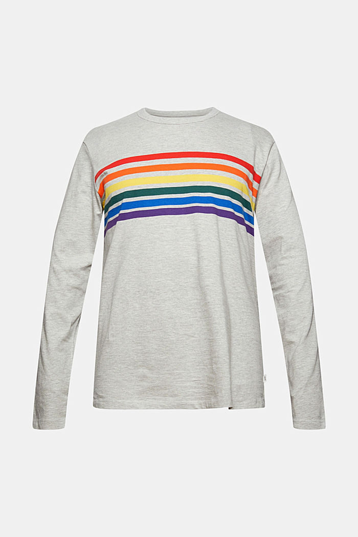 Camiseta de manga larga en jersey realizada en mezcla de algodón ecológico, LIGHT GREY, overview