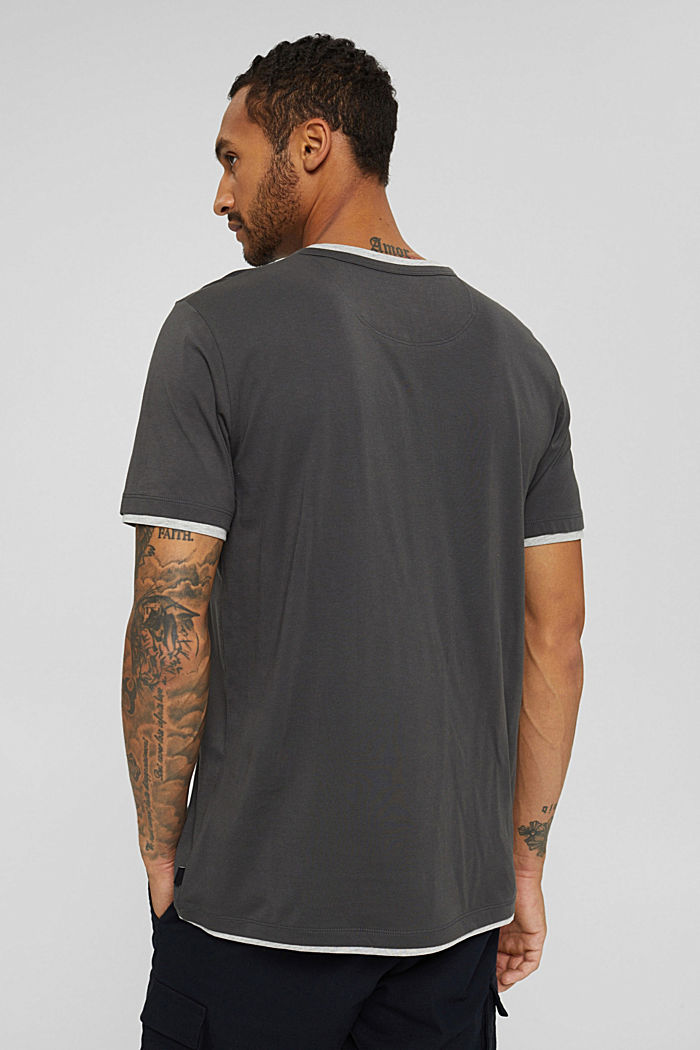 T-shirt en jersey à détails superposés, DARK GREY, detail image number 3