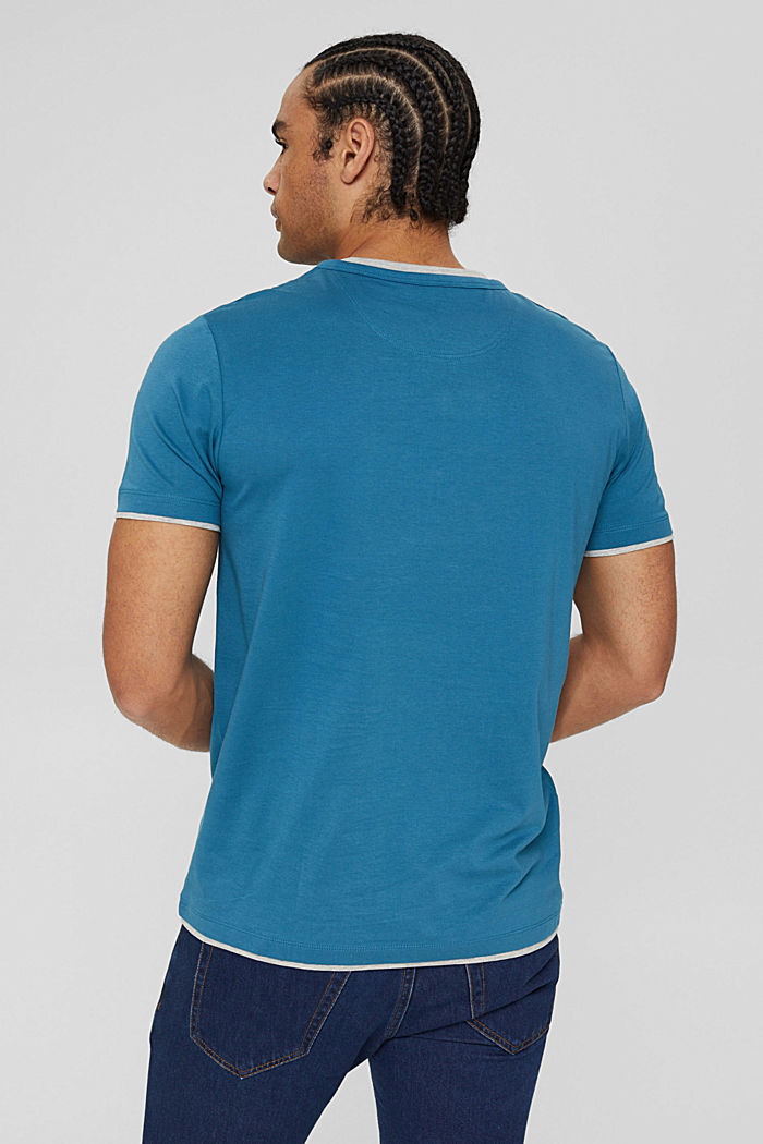T-shirt en jersey à détails superposés, PETROL BLUE, detail image number 3
