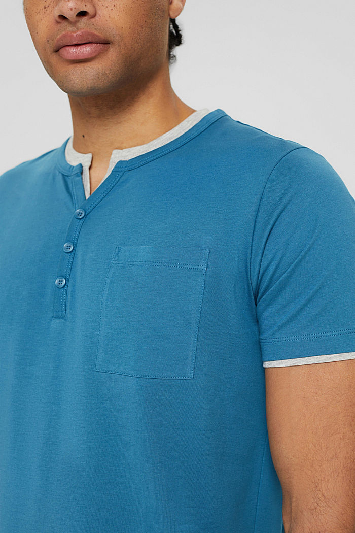 T-shirt en jersey à détails superposés, PETROL BLUE, detail image number 1