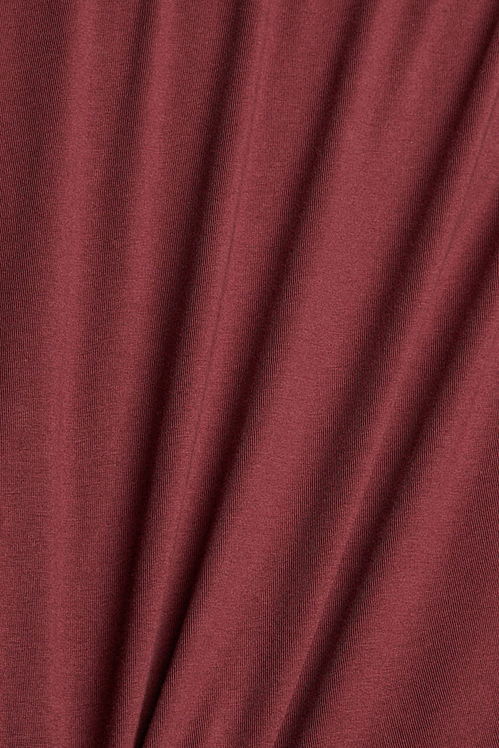 Long sleeve jersey T-shirt in a layered look, BORDEAUX RED, detail image number 4