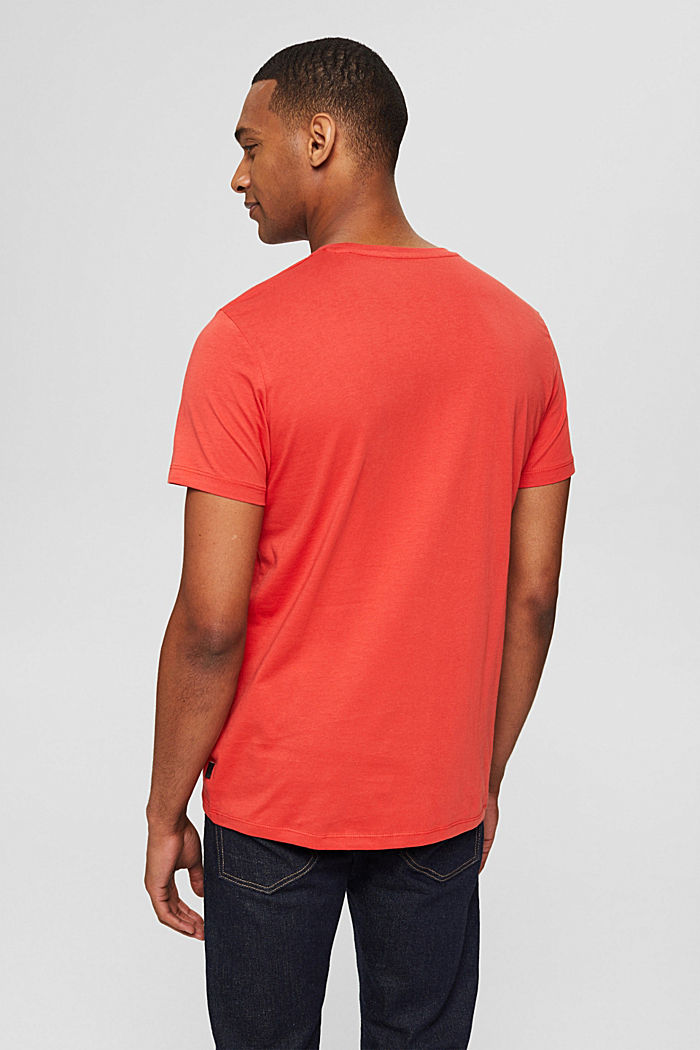 Jersey T-shirt van katoen, RED ORANGE, detail image number 3