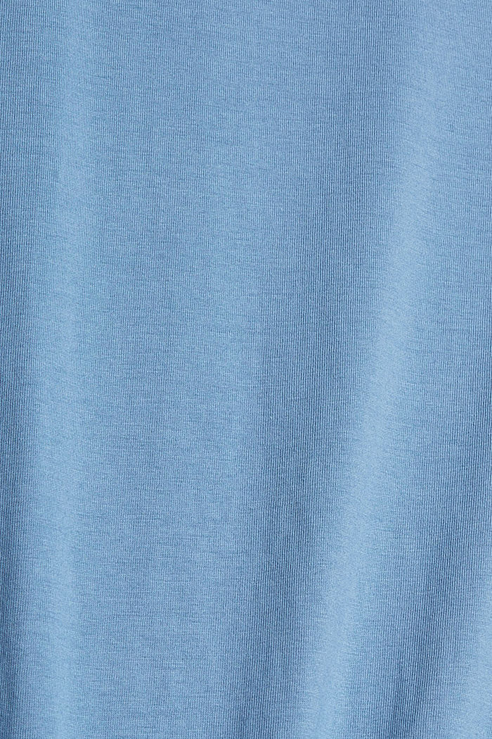 T-shirt en jersey à encolure en V, BLUE, detail image number 4