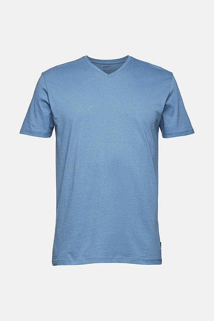 Jersey T-shirt met V-hals, BLUE, detail image number 6