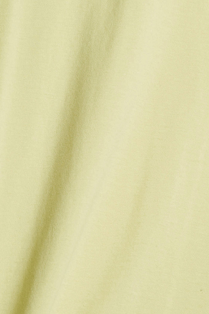 Jersey V-neck T-shirt, YELLOW, detail image number 4