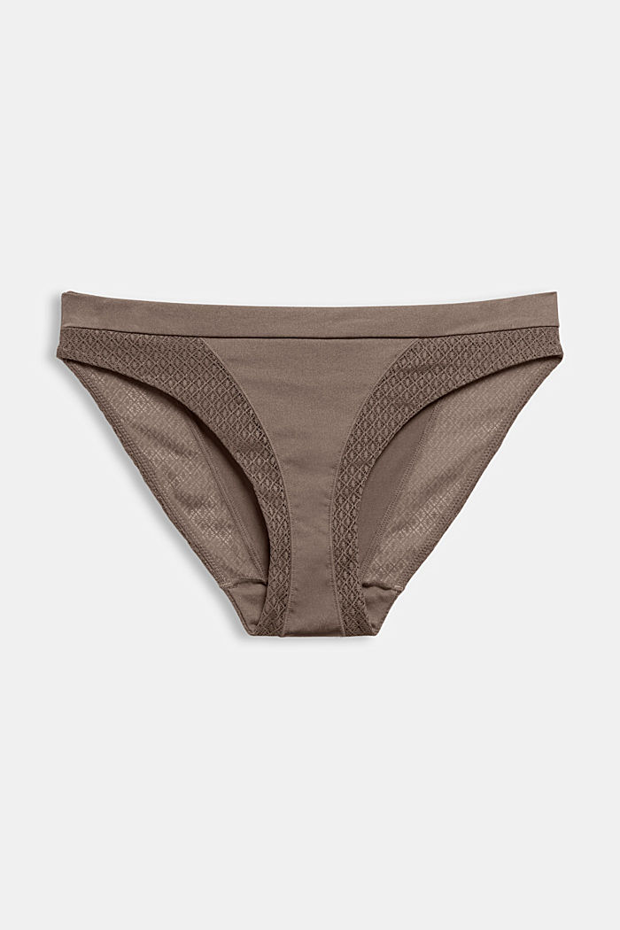 Gerecycled: hipster-slip met kant, TAUPE, overview