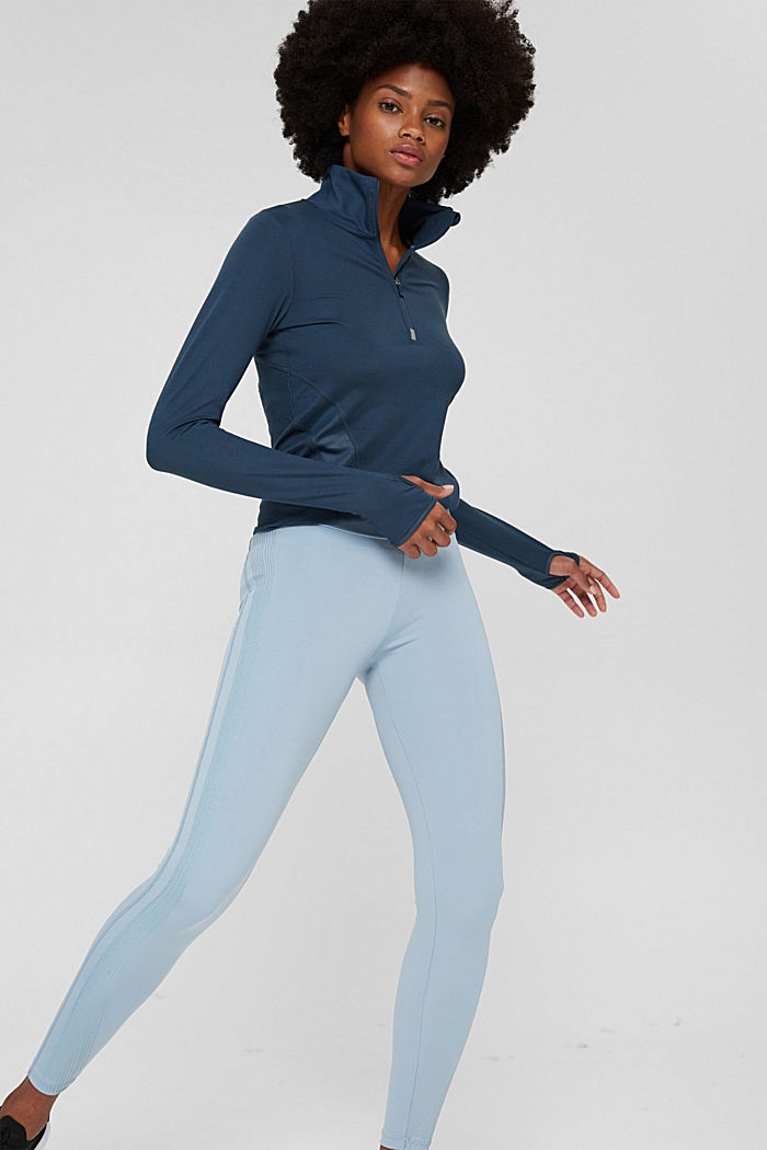 Reciclados: leggings con rayas metalizadas, PASTEL BLUE, detail image number 5