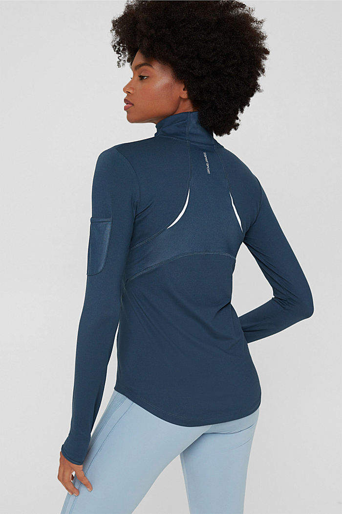 Recycelt: Sweatshirt mit Zipper-Kragen, NAVY, detail image number 3