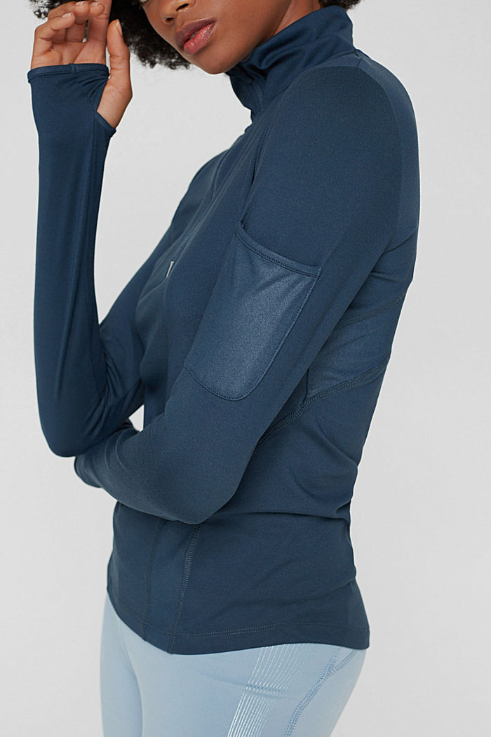 Recycelt: Sweatshirt mit Zipper-Kragen, NAVY, detail image number 2
