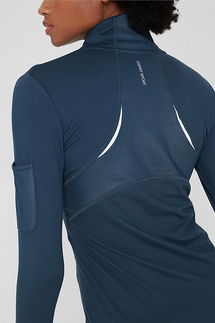 Recycelt: Sweatshirt mit Zipper-Kragen, NAVY, detail image number 5