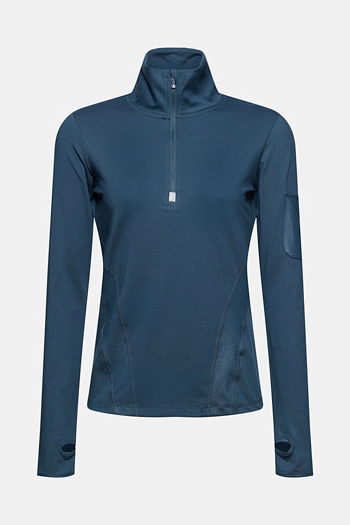 Recycelt: Sweatshirt mit Zipper-Kragen, NAVY, detail image number 7